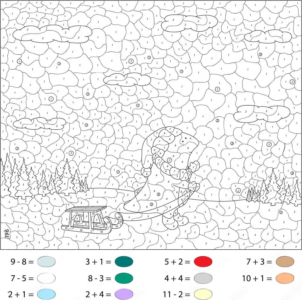 Purple dragon color by number