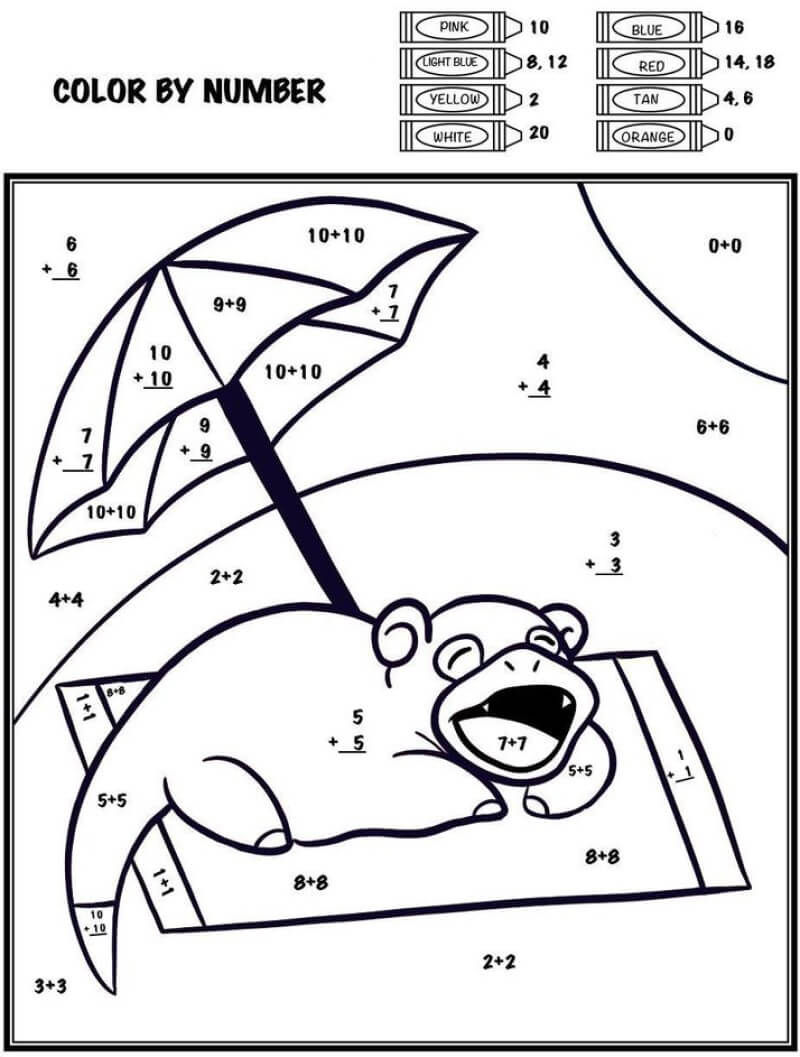 Slowbro pokemon is sleeping color by number Color By Number