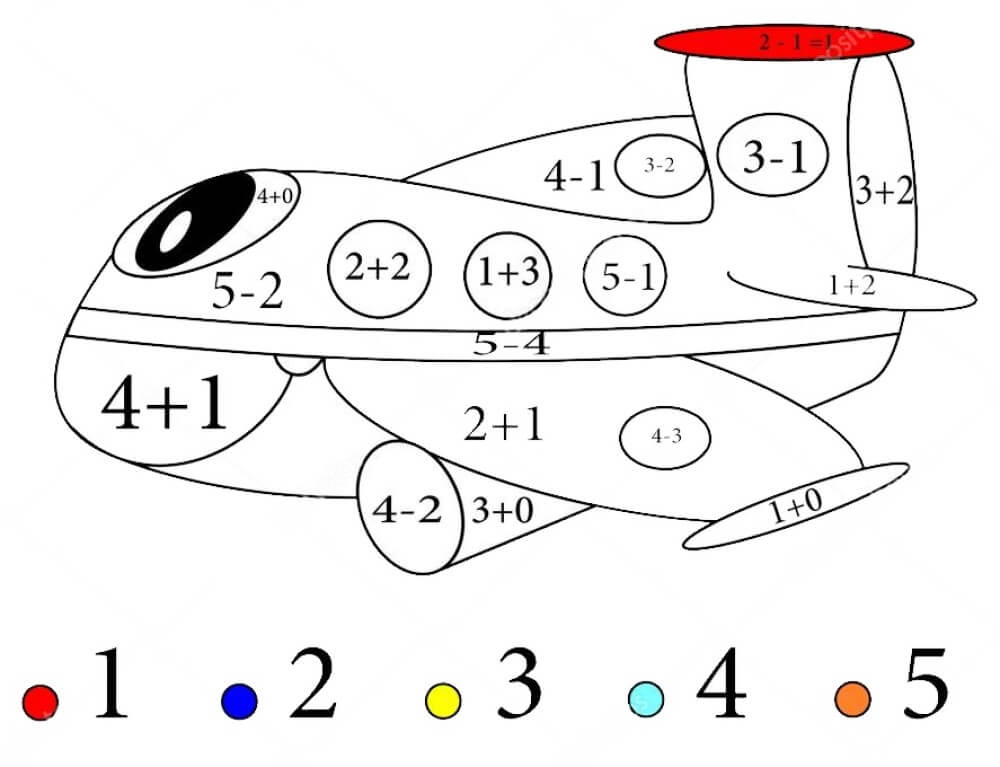 Small plane color by number