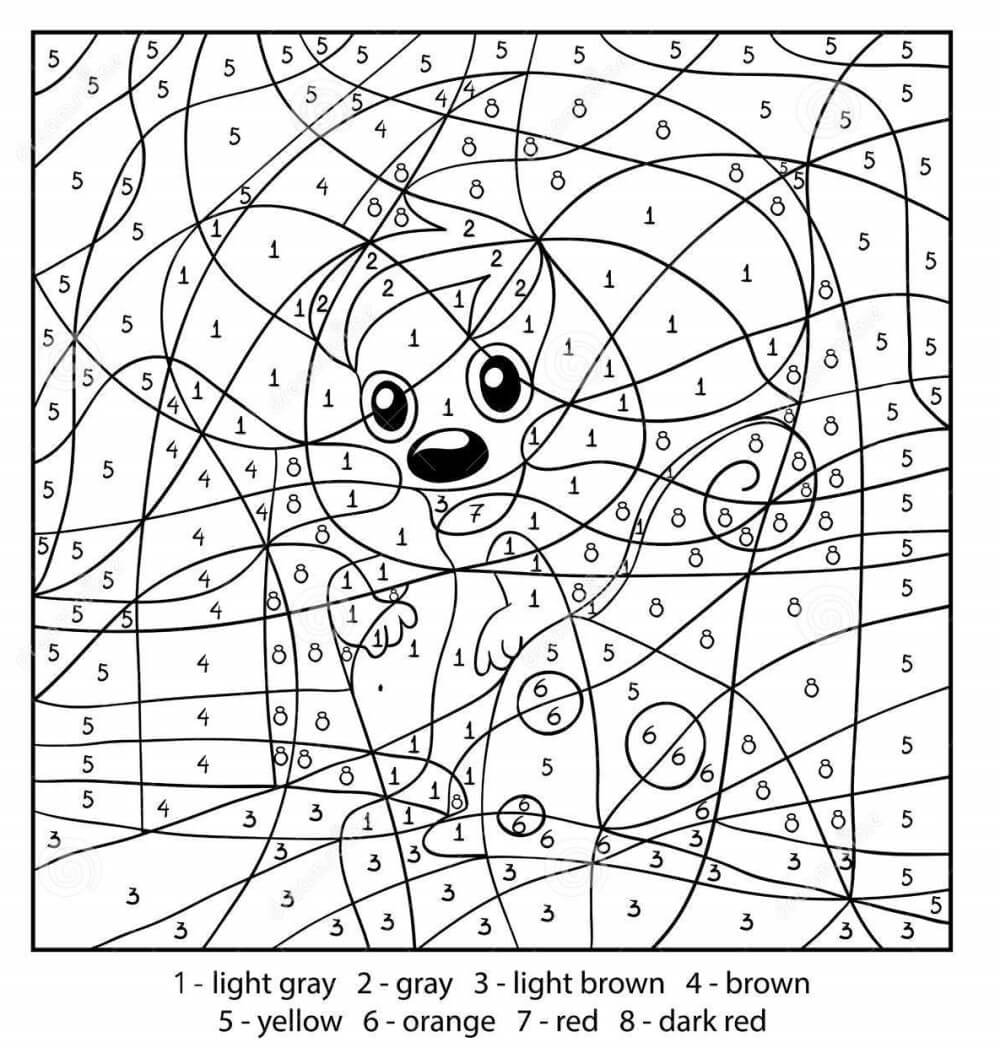 Smiling mouse color by number