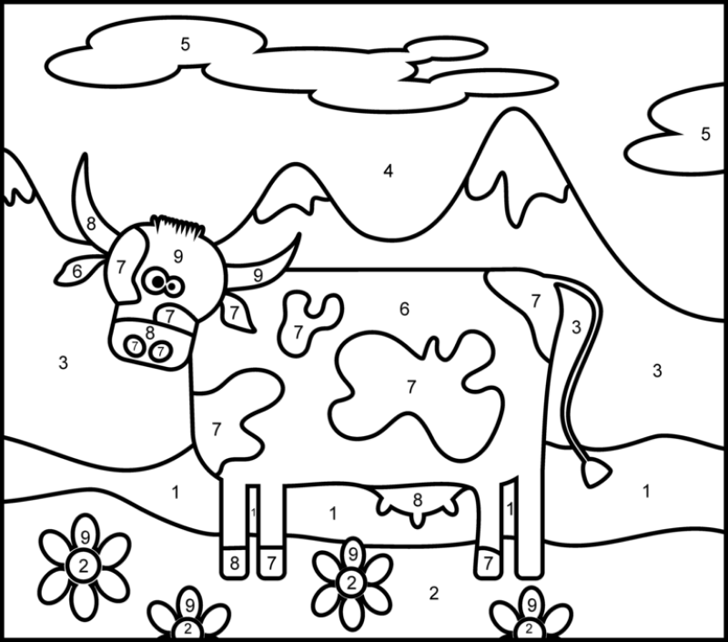 Stupid cow color by number