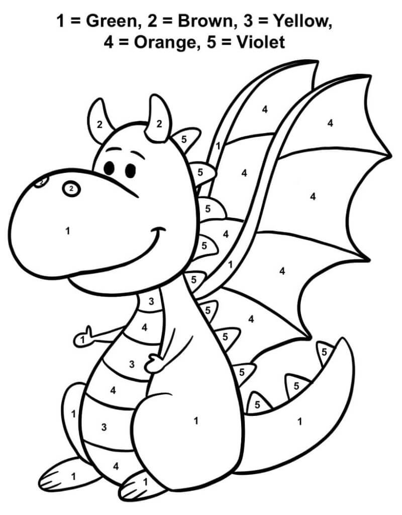 Winged Dragon color by number
