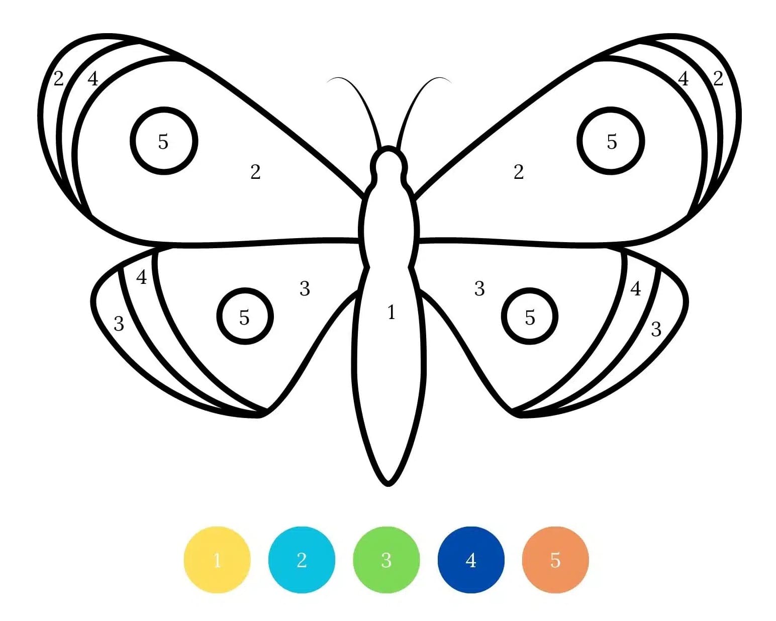 A Butterfly Color By Number