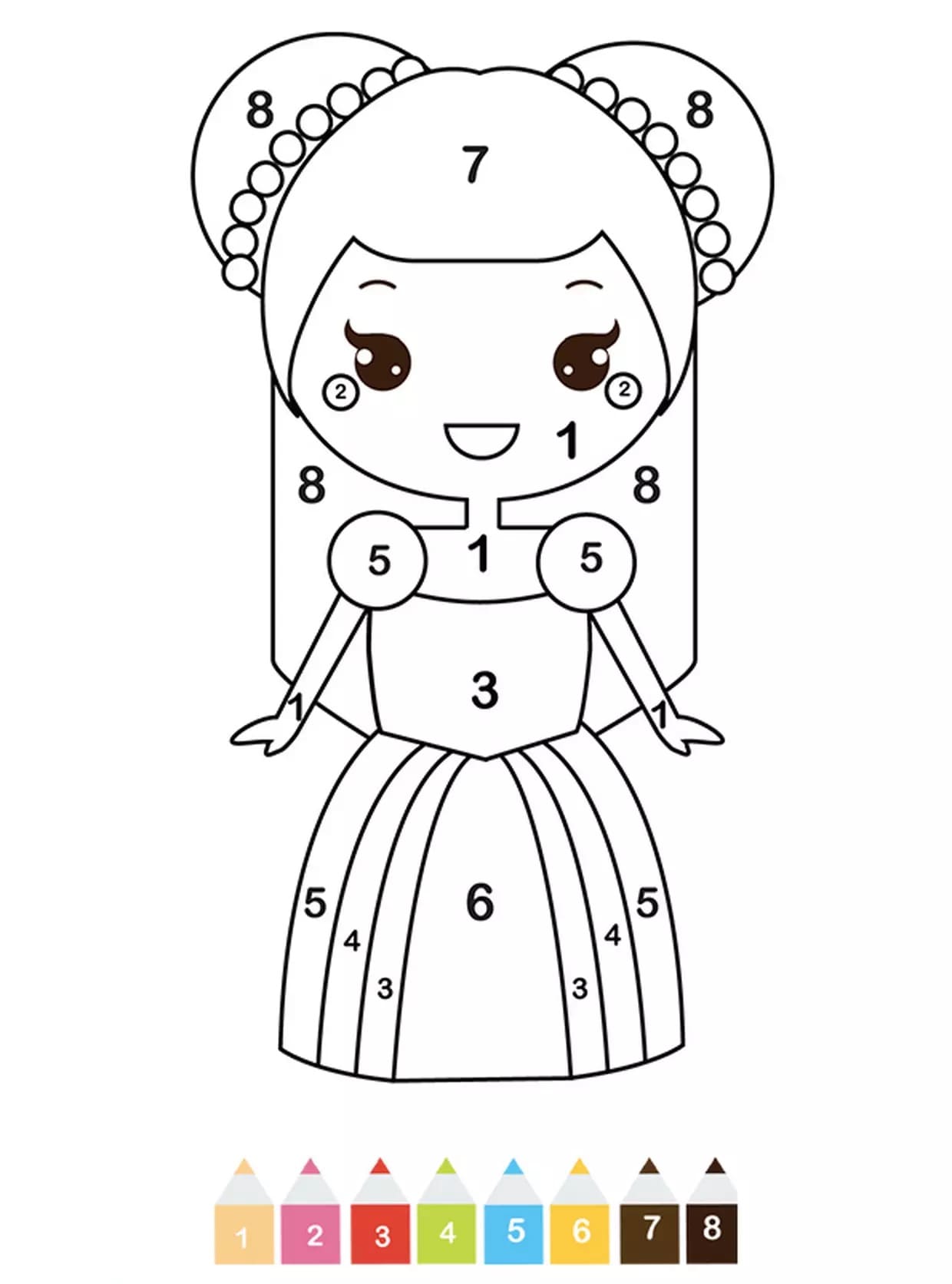 A Cute Princess Color By Number