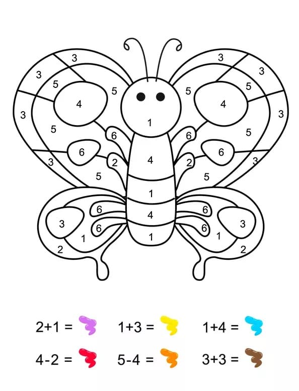 Butterfly Color By Number Math