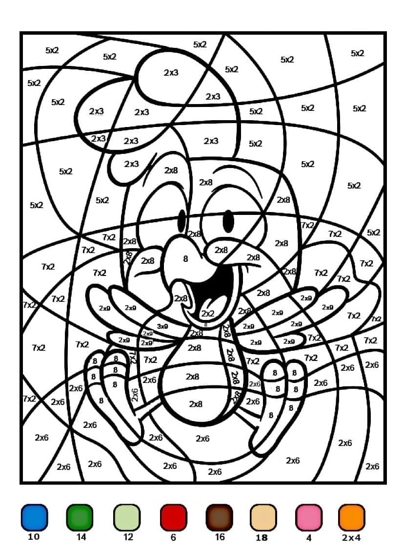 Chick Multiplication Color By Number