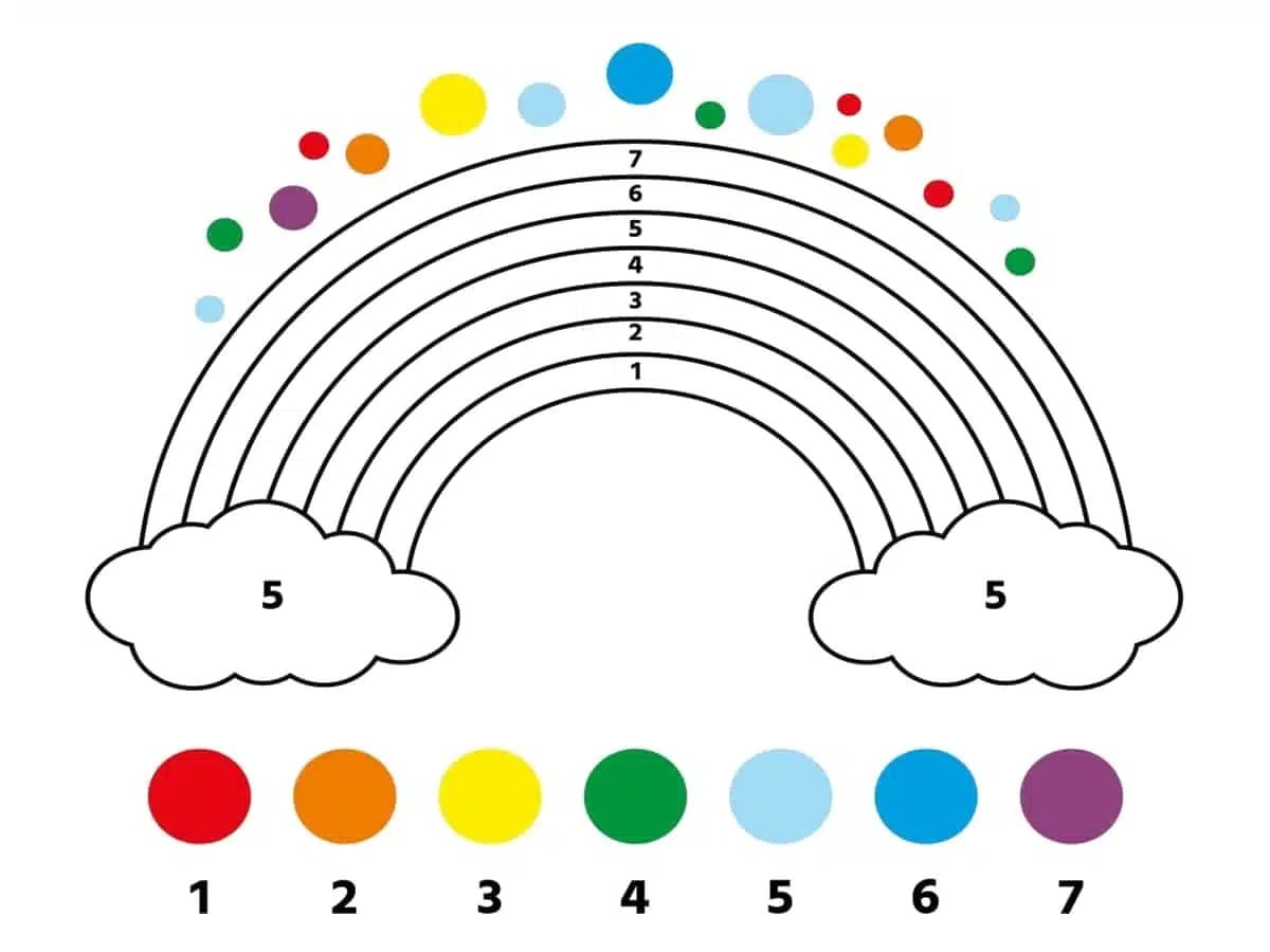 Colorful Rainbow Color By Number