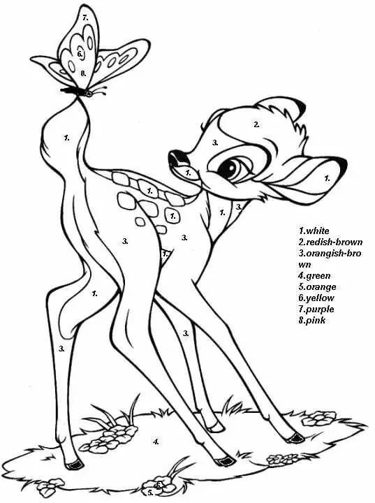 Disney Bambi Color By Number