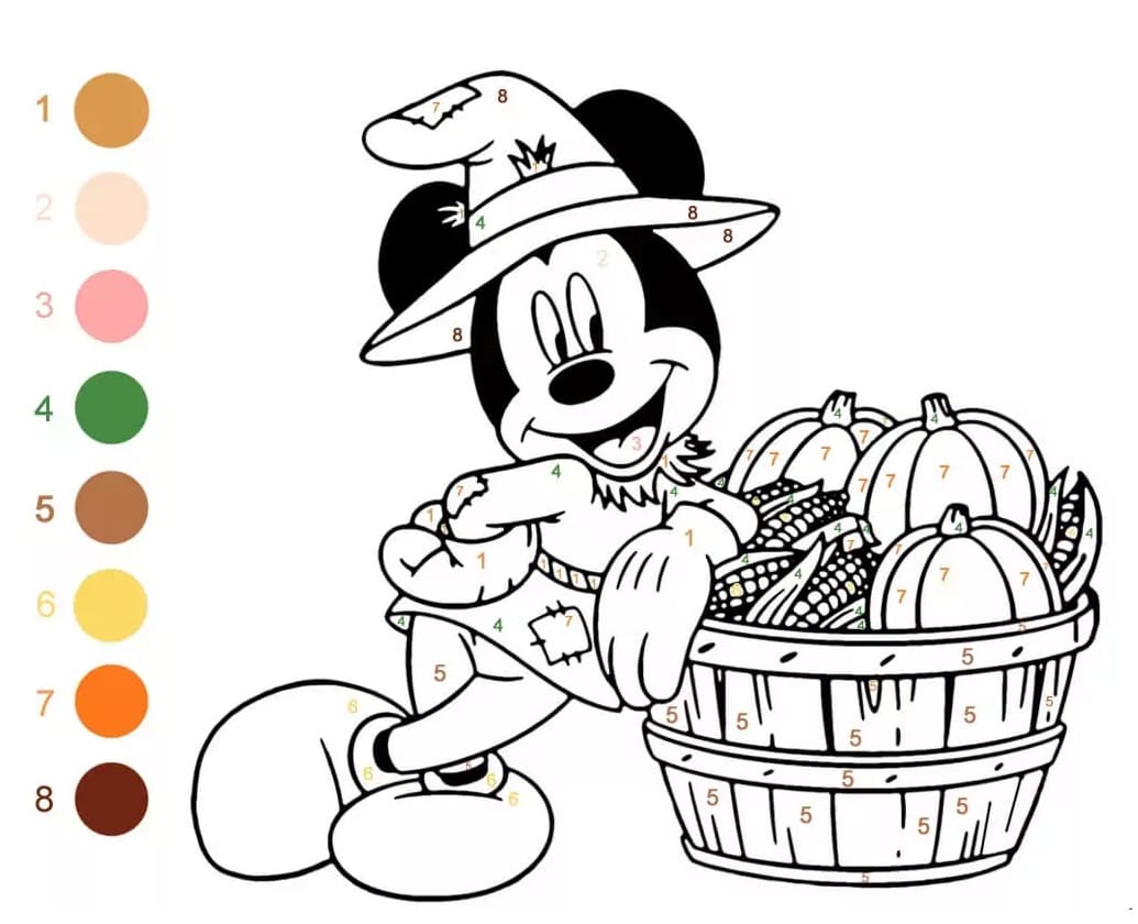 Disney Mickey Mouse Color By Number