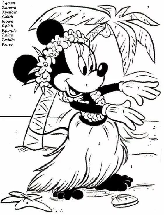 Disney Minnie Color By Number
