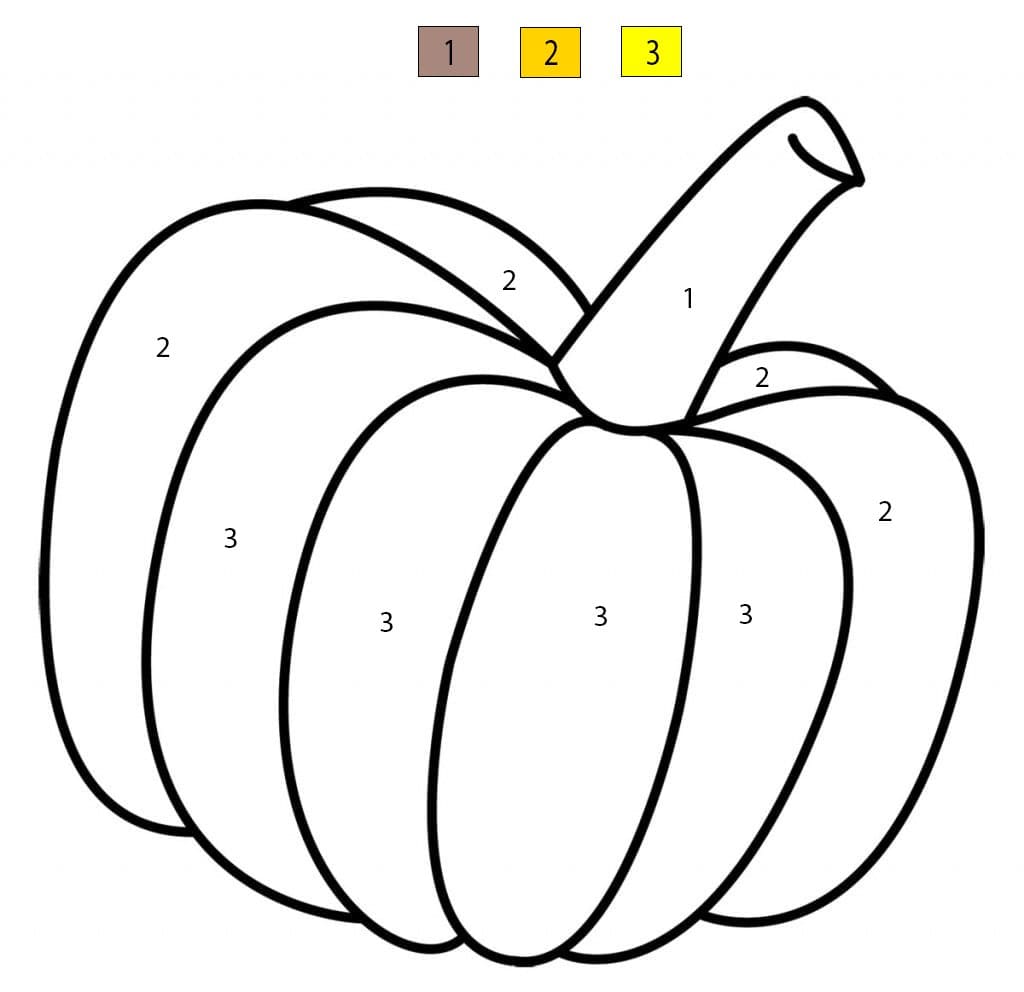 Easy Pumpkin Color By Number