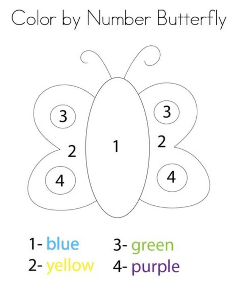Easy butterfly color by number - 2