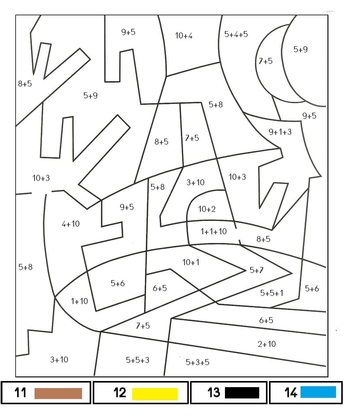 Free Addition Color By Number