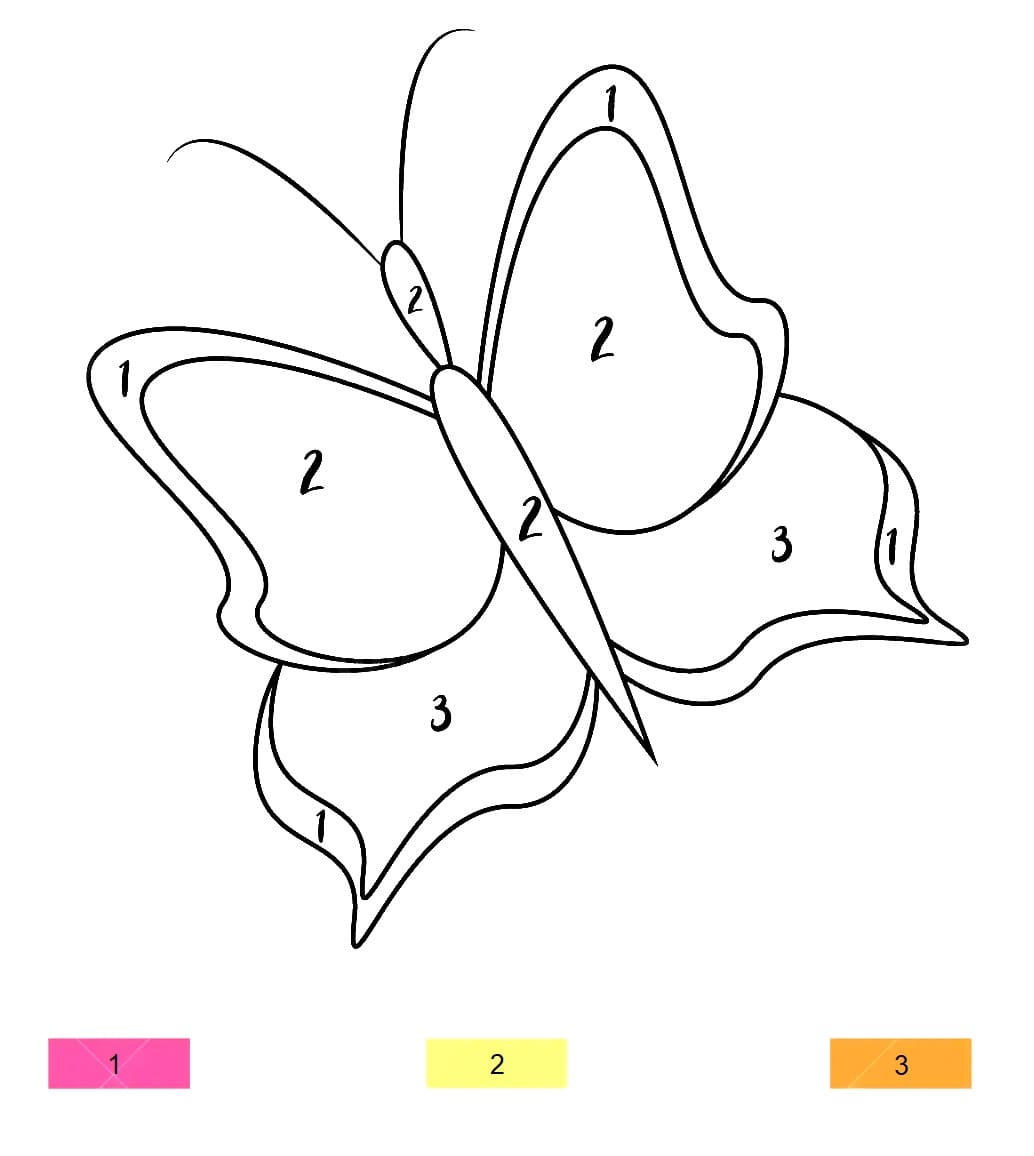 Free Butterfly Color By Number