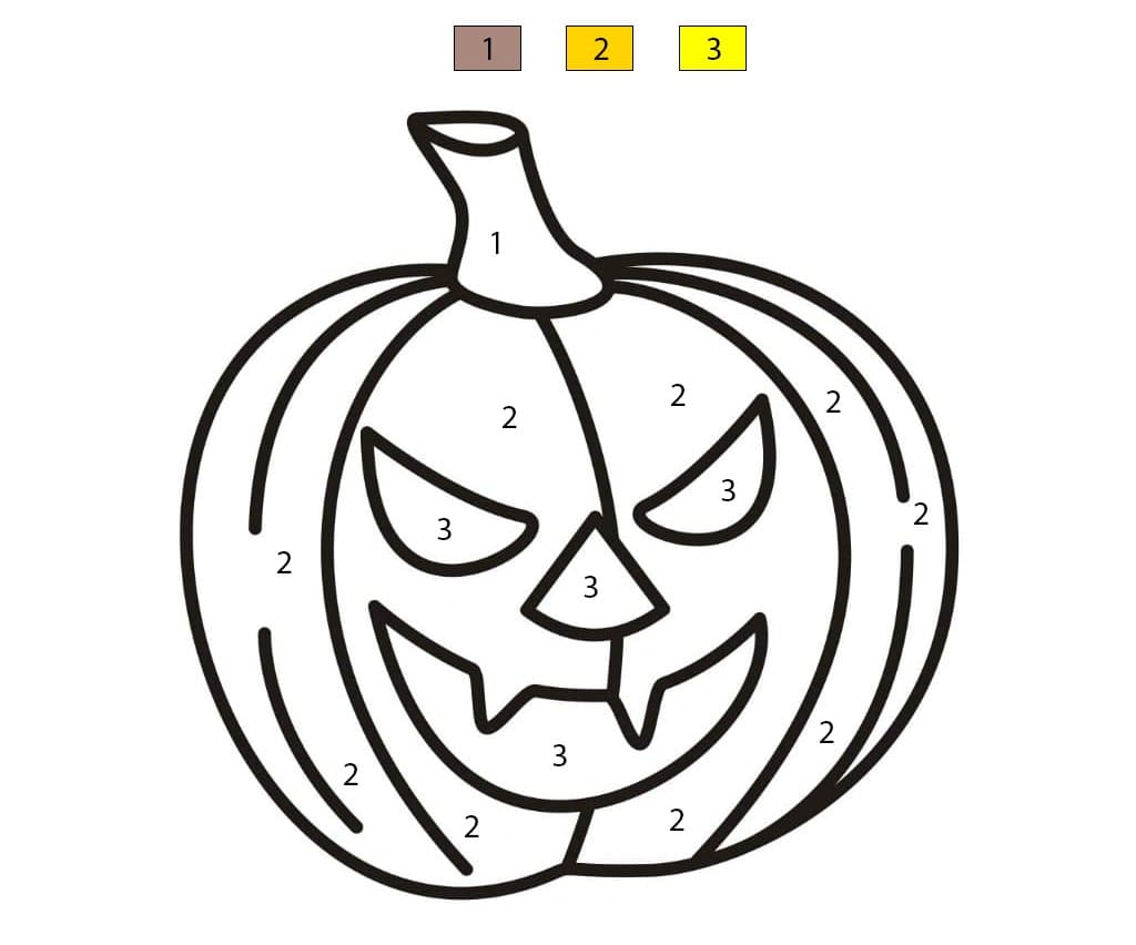 Free Printable Halloween Pumpkin Color By Number