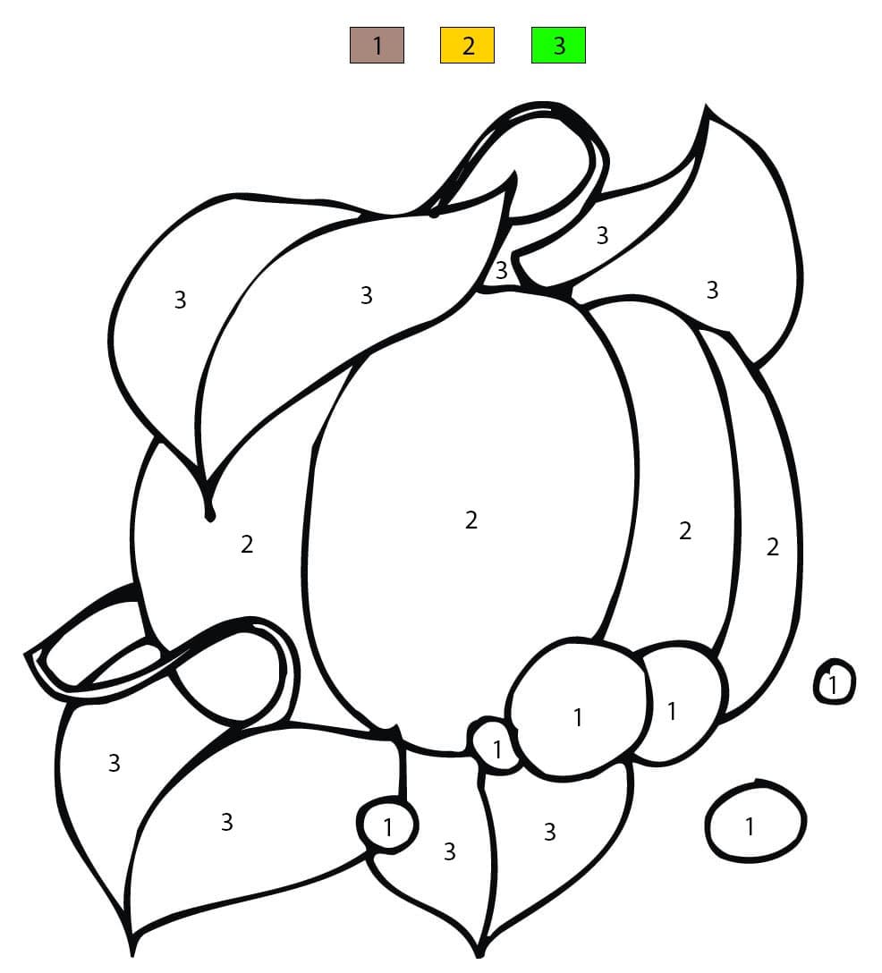 Free Pumpkin Color By Number
