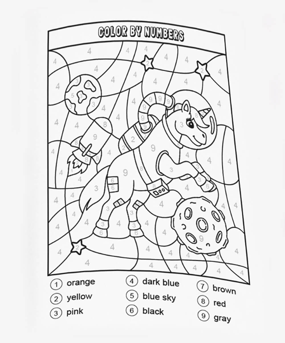 Free Unicorn Color by Numbers
