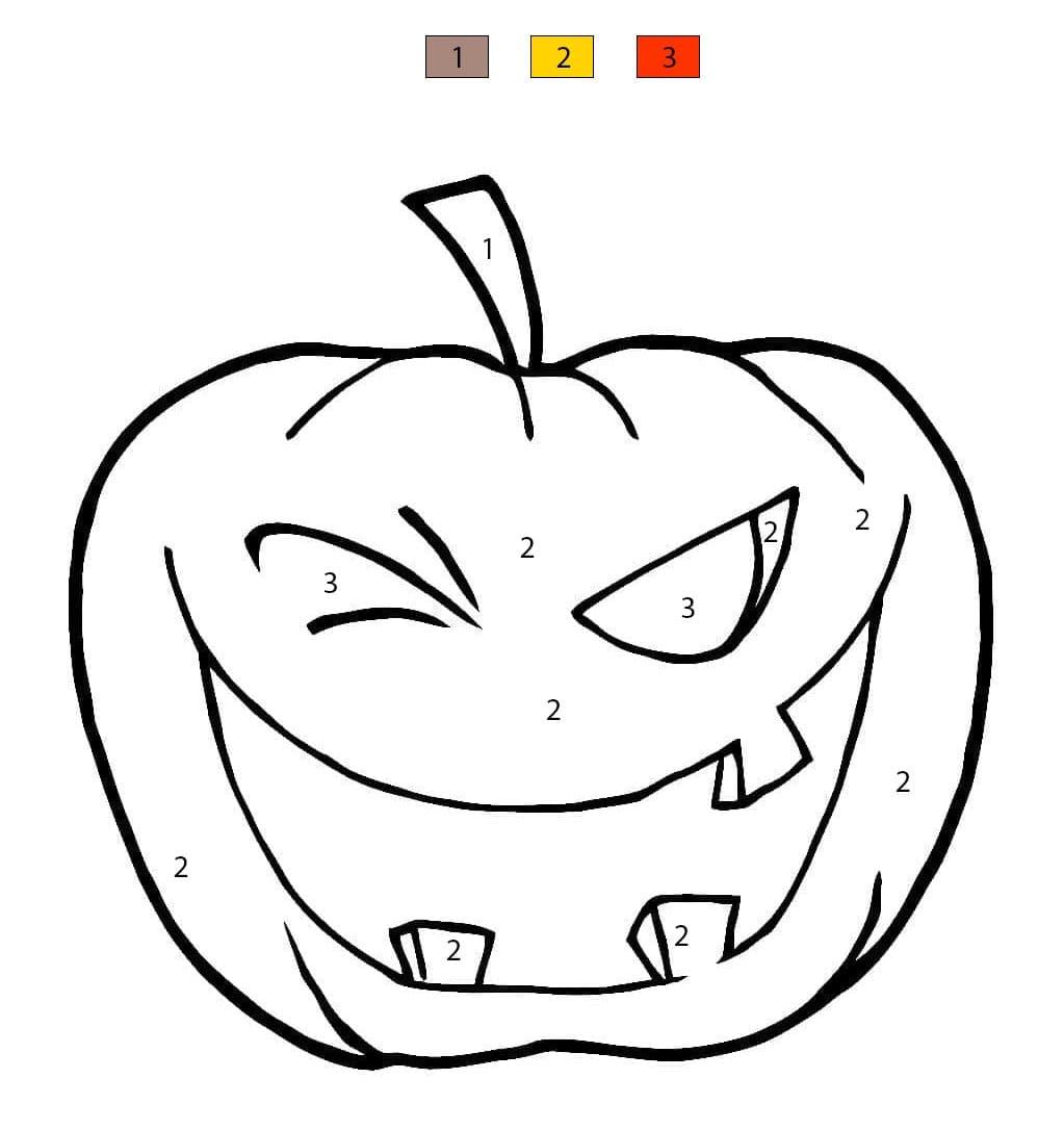 Funny Halloween Pumpkin Color By Number