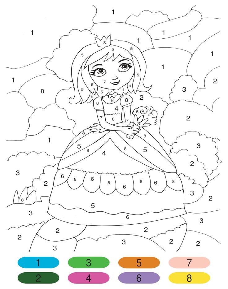 Happy Princess Color By Number