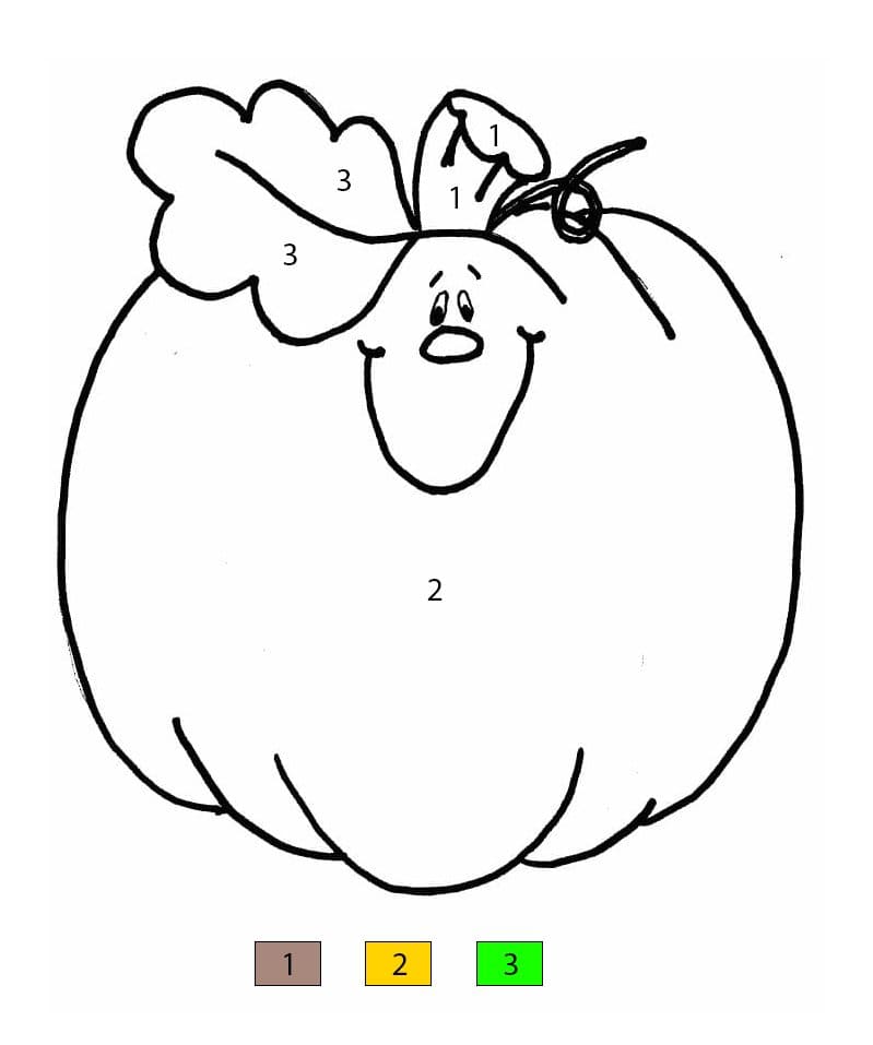 Happy Pumpkin Color By Number
