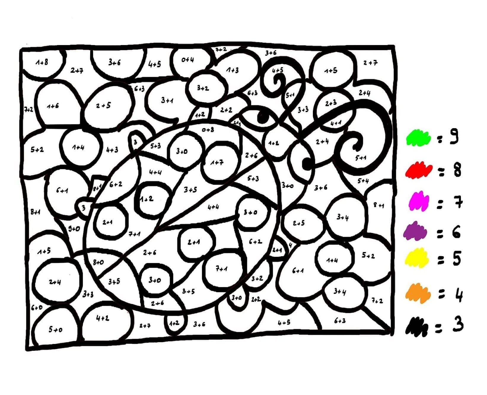 Ladybug Addition Color By Number