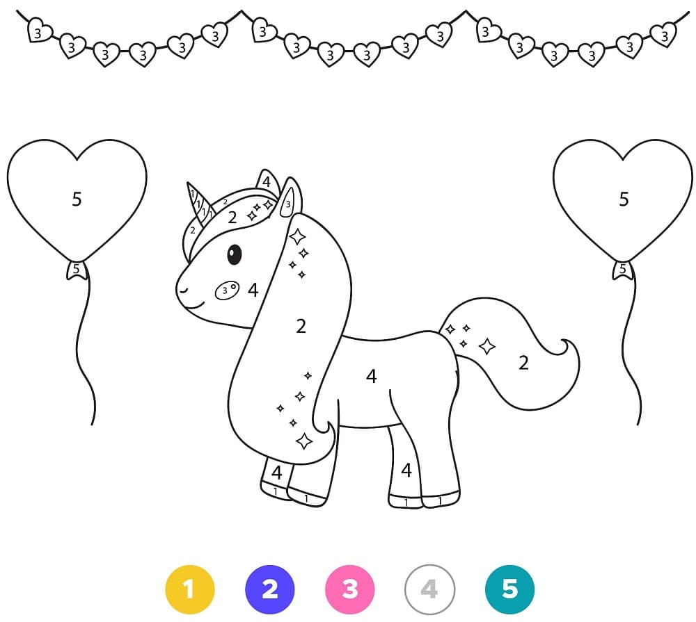 Little Unicorn Color By Number