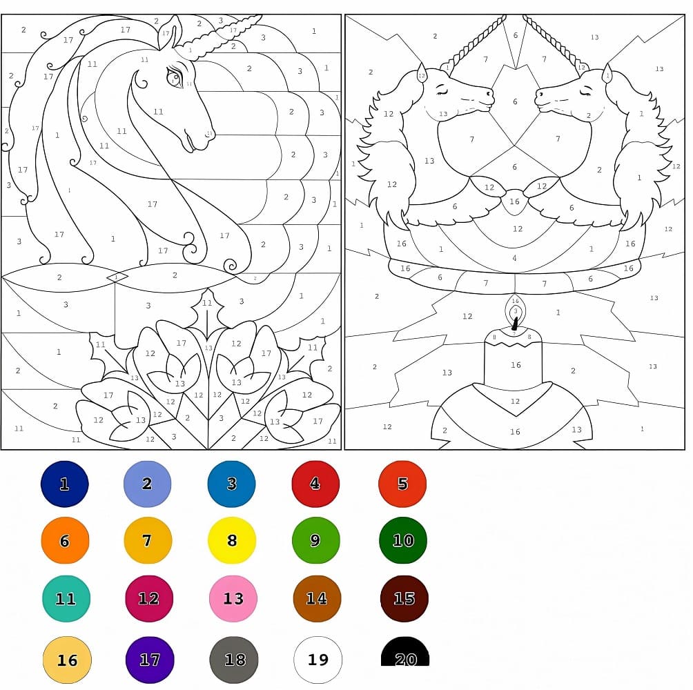 Nice Unicorn Color By Number