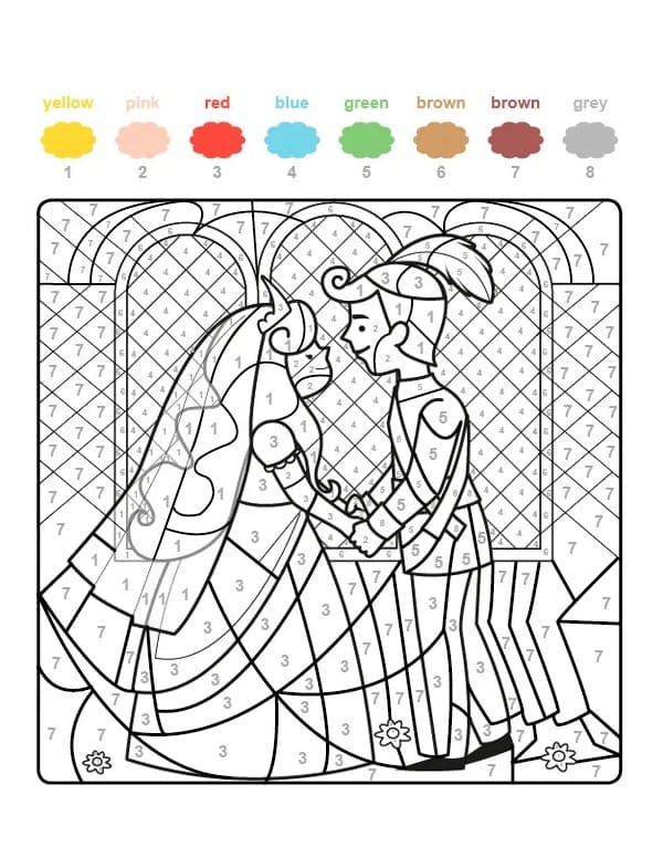 Princess and Prince Color By Number