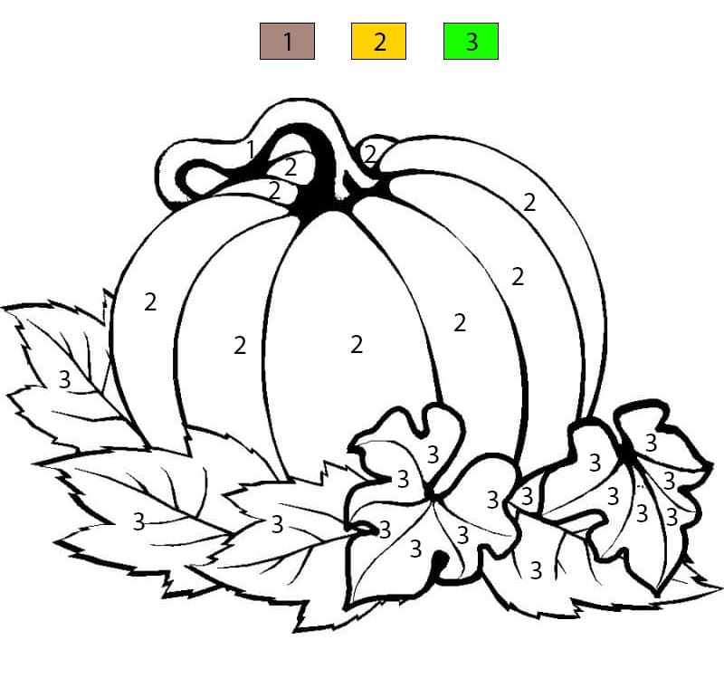 Printable Fall Pumpkin Color By Number