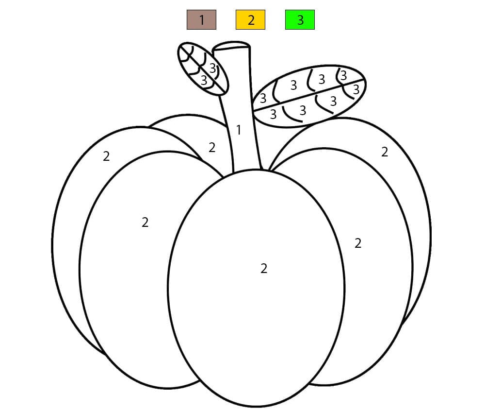 Printable Simple Pumpkin Color By Number