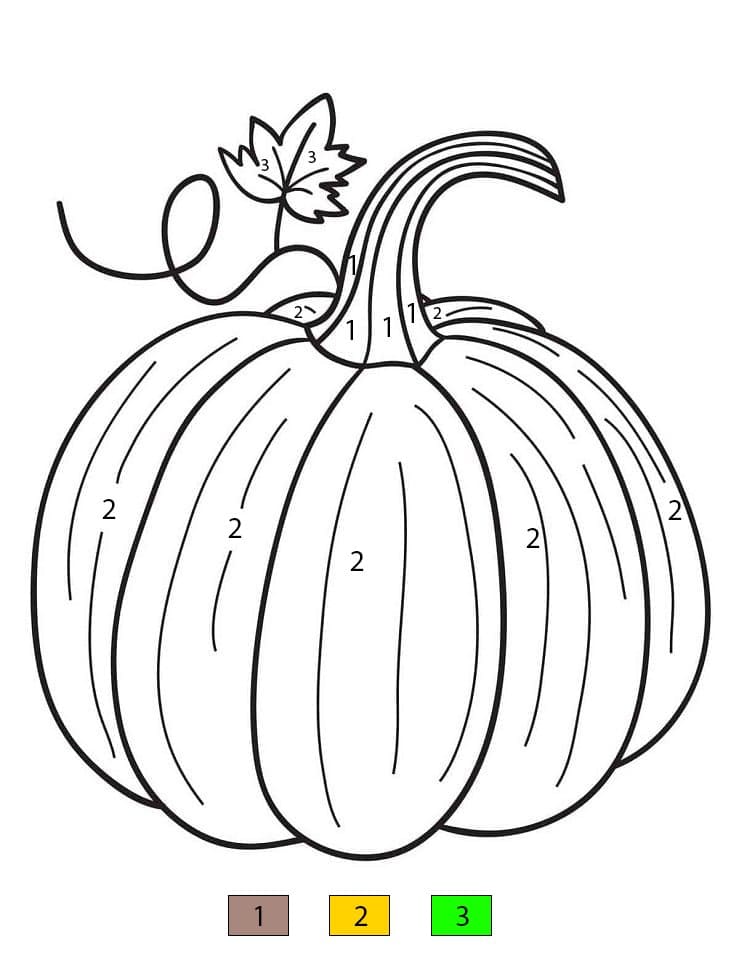 Pumpkin Drawing Color By Number