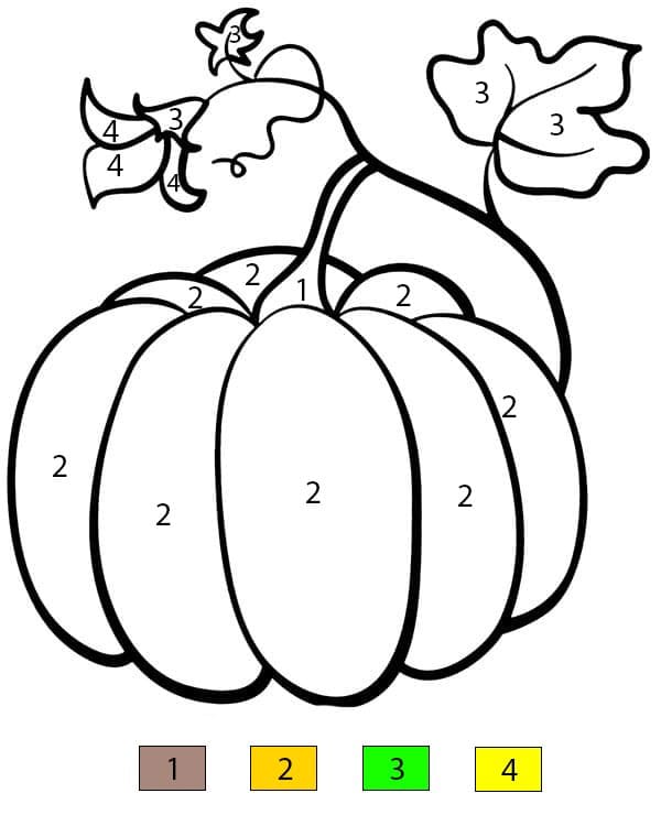 Pumpkin Free For Kids Color By Number