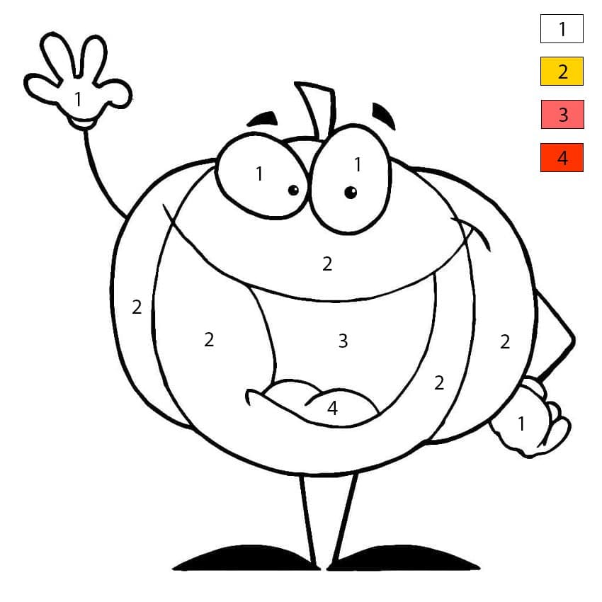 Pumpkin Guy Color By Number