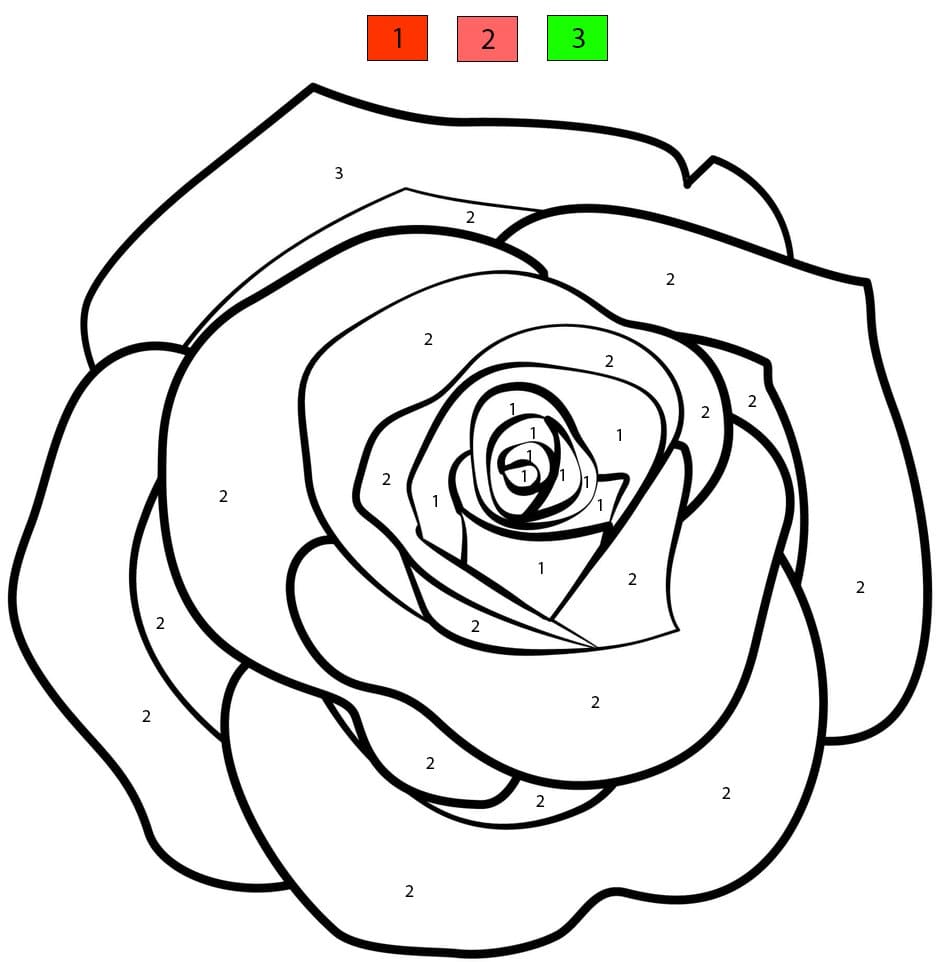 Simple Rose Color By Number