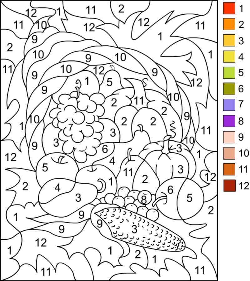 Autumn fruit color by number