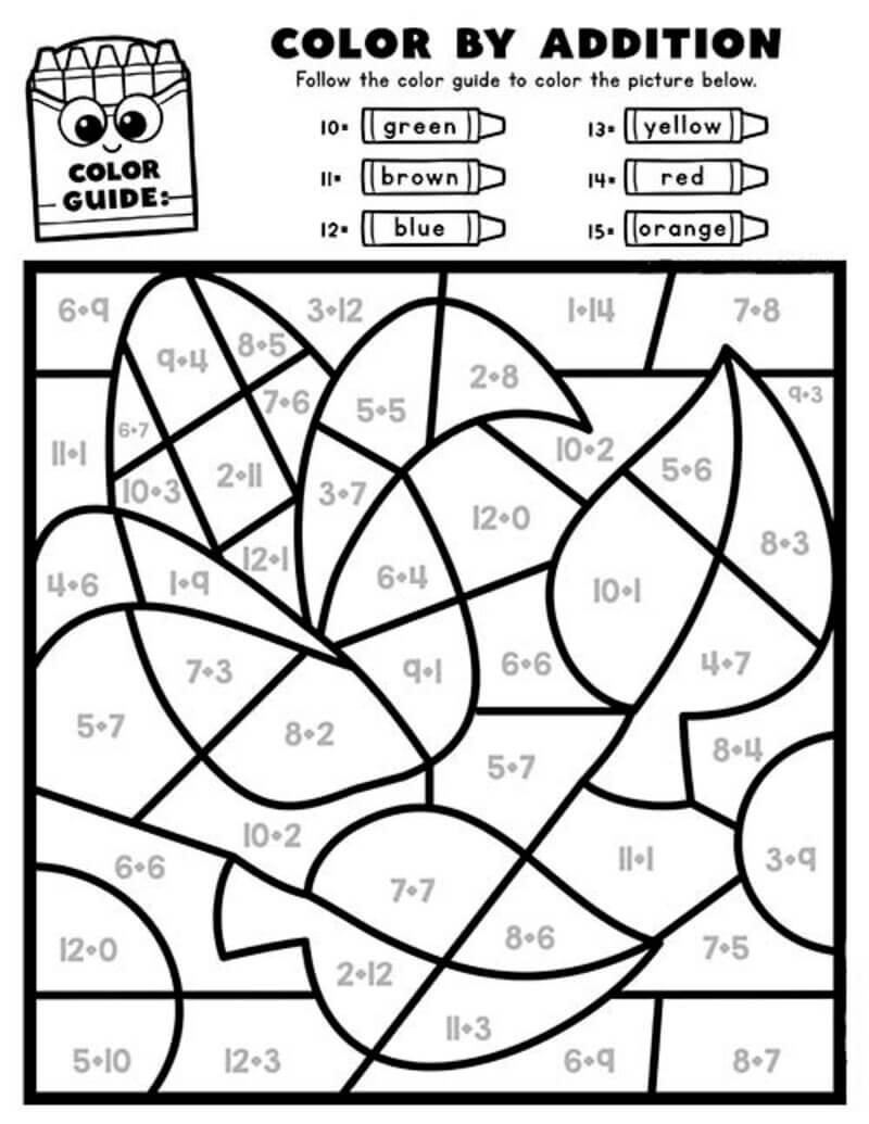 Autumn leaves color by number Color By Number