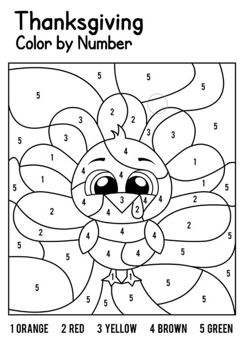 Baby Turkey color by number