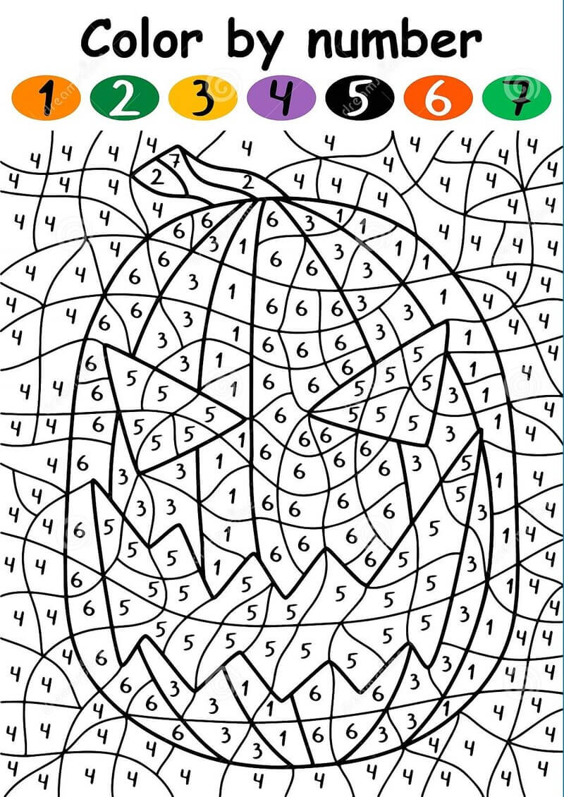Big pumpkin color by number