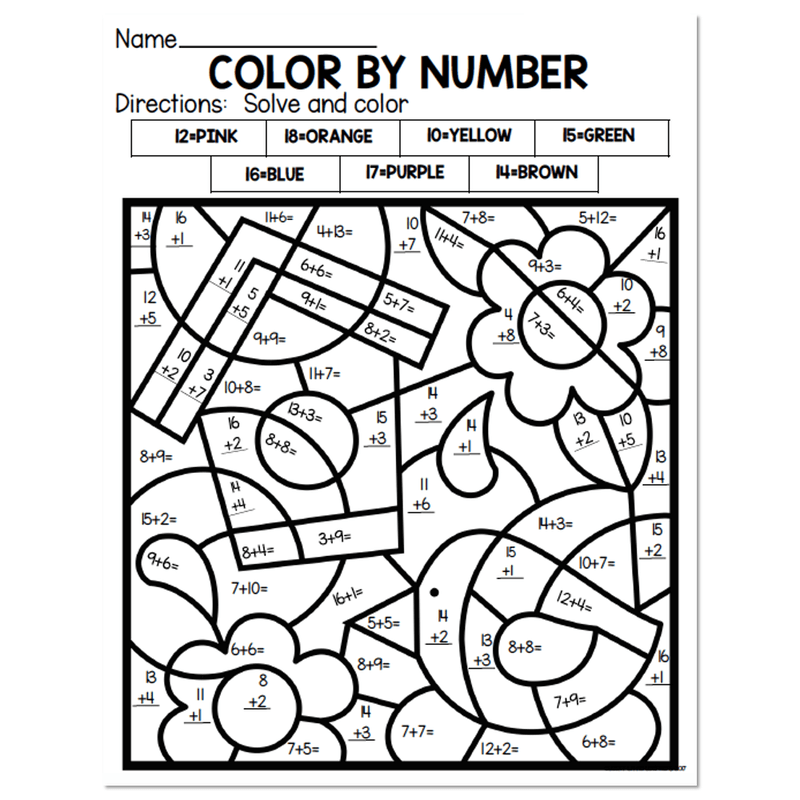 Birds and nests in spring color by number Color By Number