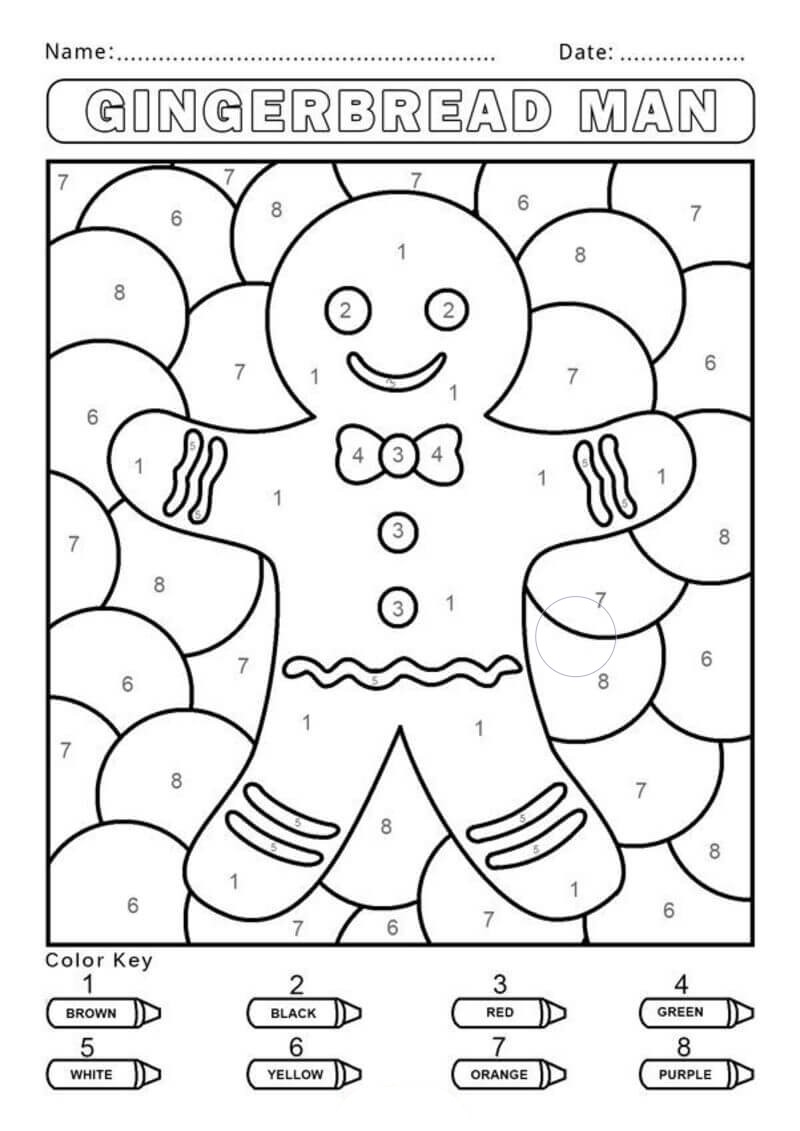 Christmas Cookie color by number