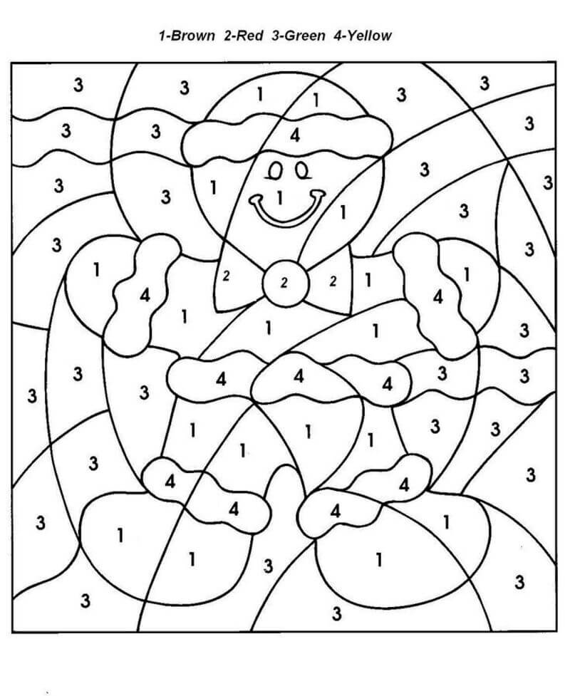Cookie man color by number
