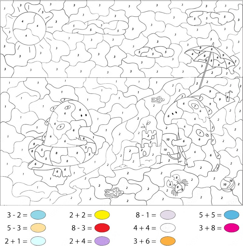 Dragon’s Summer Vacation color by number Color By Number