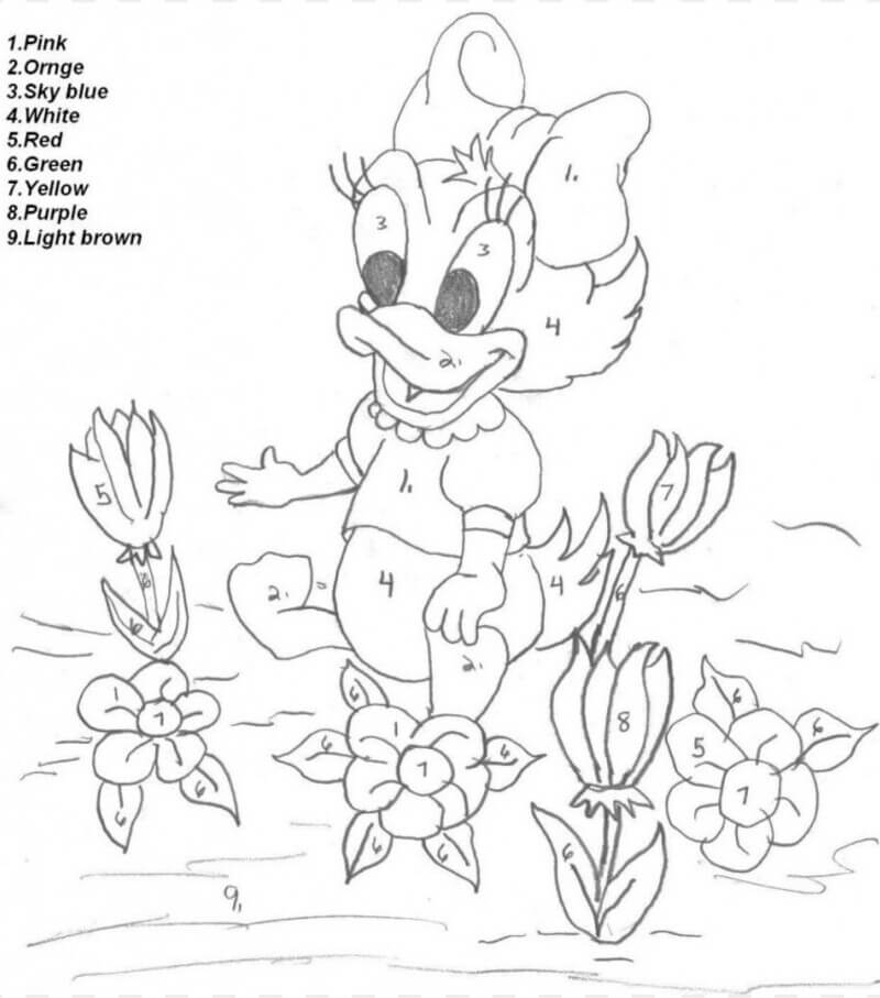 Duck in Disney color by number