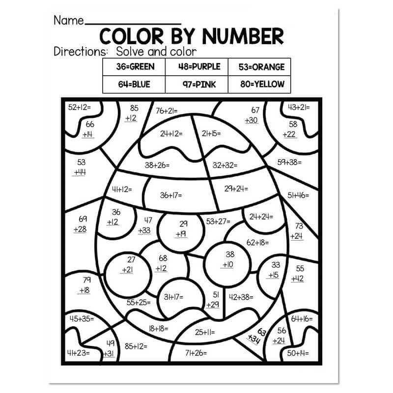 Easter in spring color by number Color By Number