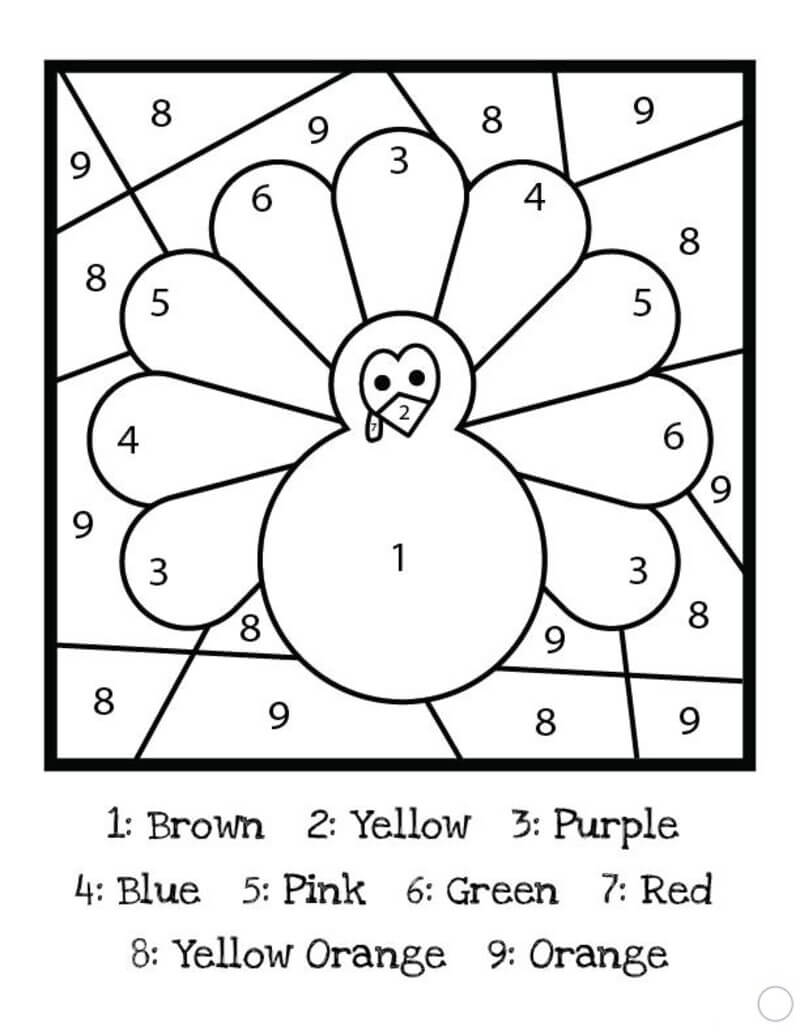 Easy Turkey color by number