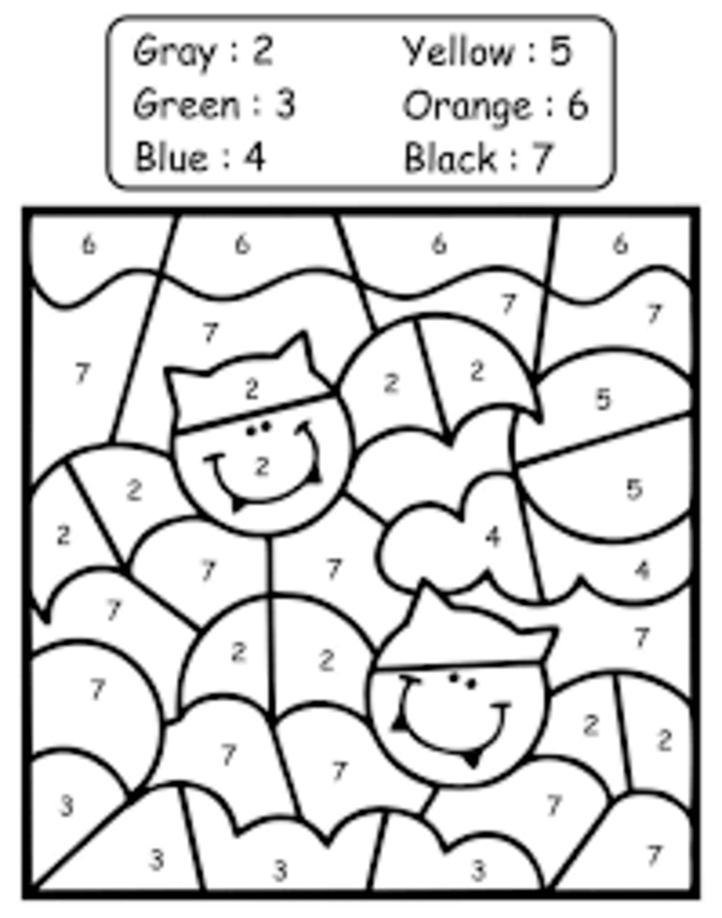 Halloween Bats Flying color by number