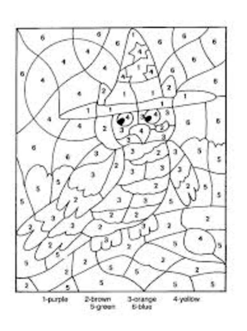 Halloween bird color by number