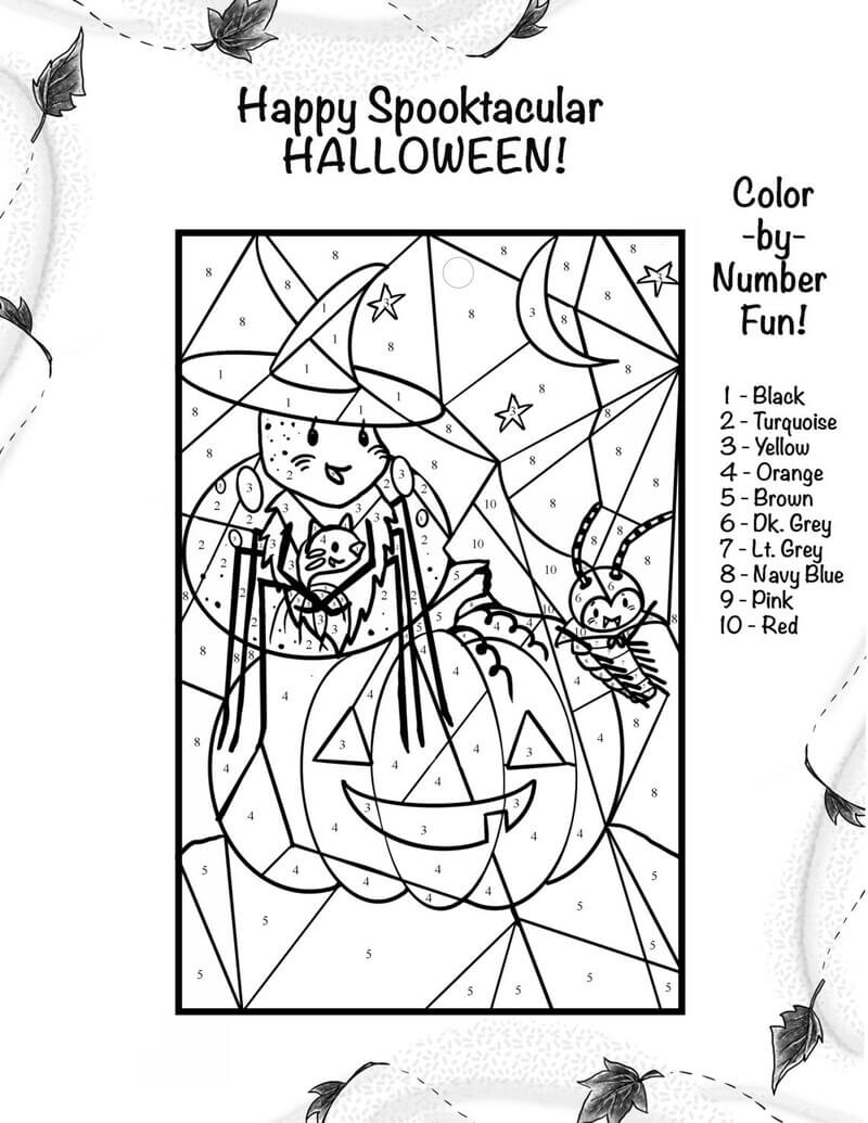 Happy Spooktecular Halloween color by number color by number