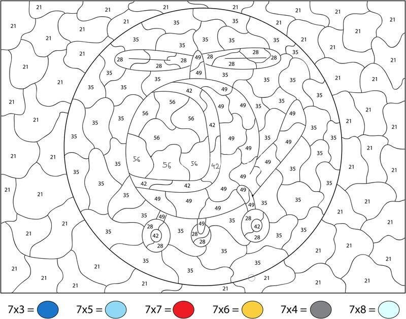 Helicopter Multiplication color by number
