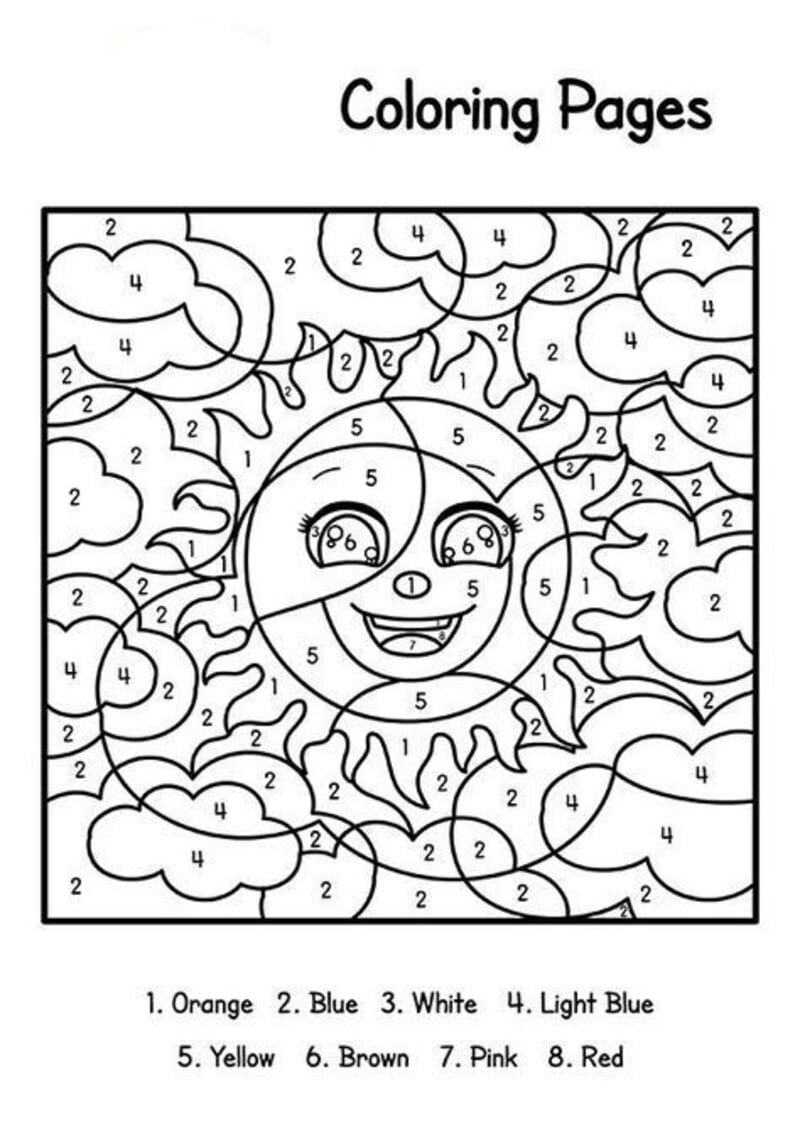 Hot sun color by number Color By Number